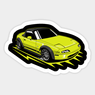 Yellow miata classic Sticker